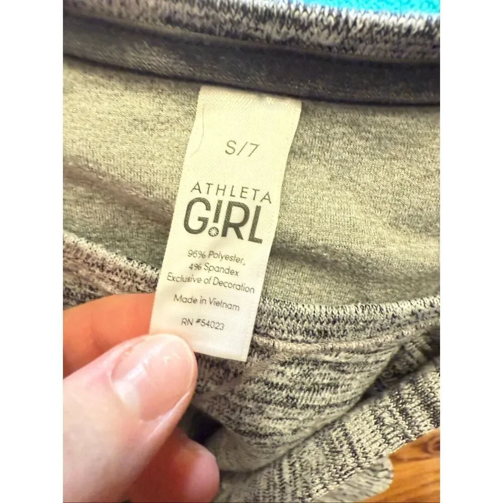 Athleta Girl Gray Marled Stretch Long Sleeve Crew Neck Tunic Dress‎ Size Small/7